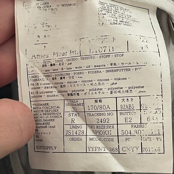 Suitsupply grey wool cropped tapered pants sz 30x27 - Picture 10 of 11